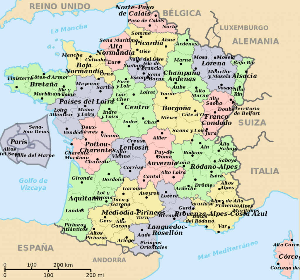 mapa de francia ciudades y pueblos Mapa de Francia   Viajar a Francia